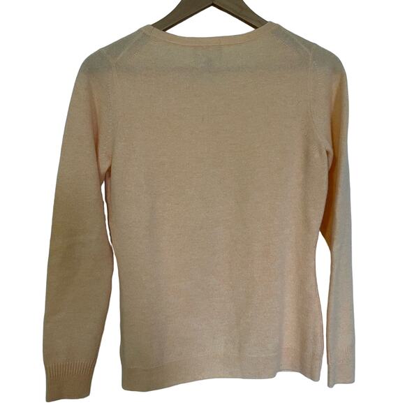 Preloved 100% Cashmere crew neck peach sweater - 4 - Picture 4 of 7